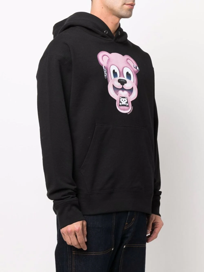 Shop Domrebel Cartoon-print Cotton Hoodie In Schwarz