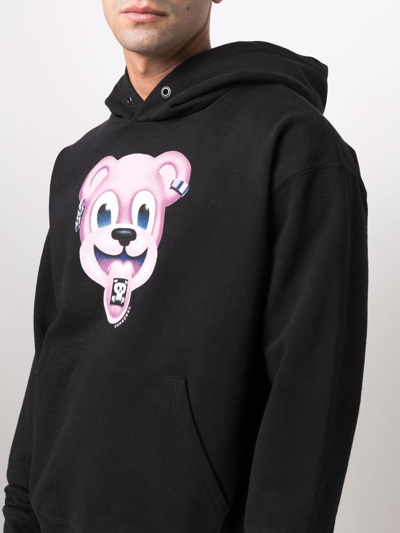 Domrebel Trippy Graphic-print Pullover Hoodie In Schwarz