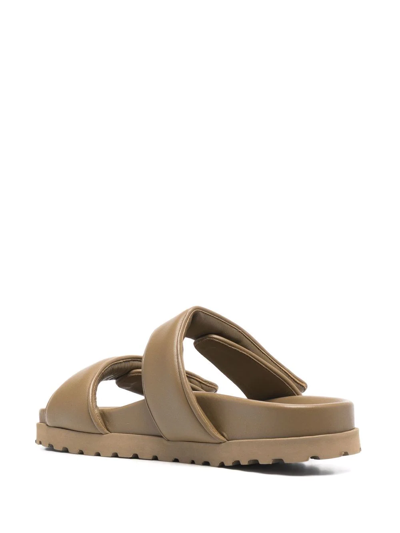 Shop Gia Borghini X Pernille Teisbaek Touch-strap Flat Sandals In Grün