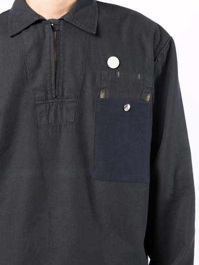 Shop Oamc Patch-pocket Detail Shirt In Schwarz