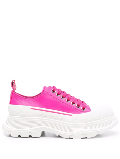 Shop Alexander Mcqueen Chunky-sole Lace-up Sneakers In Rosa