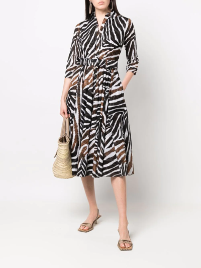 Samantha Sung Aster Sepia Shirt Dress In Schwarz