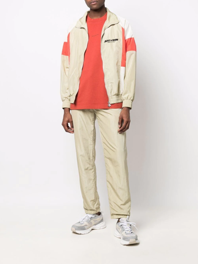Just Don Stripe Side Beige Track Pants In Nude