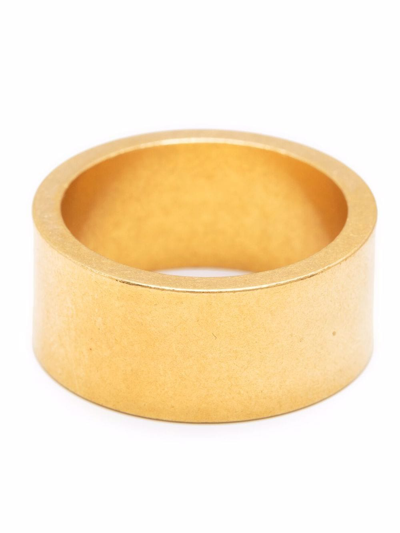 Shop Maison Margiela Logo-engraved Gold-tone Ring