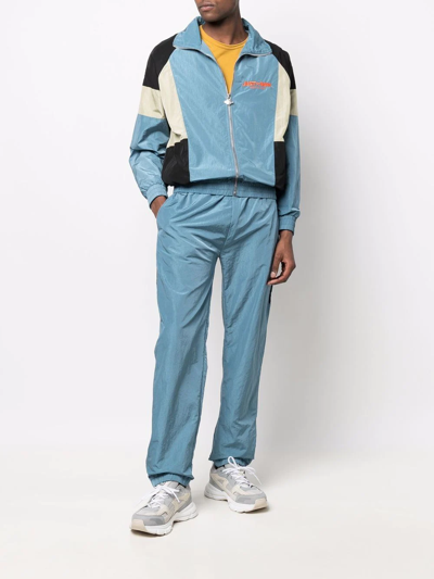 Shop Just Don Embroidered-logo Track Pants In Blau