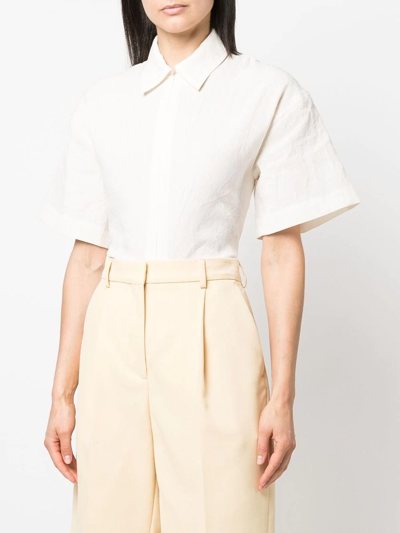 Shop Jacquemus Backless Shirt-style Bodysuit In Weiss