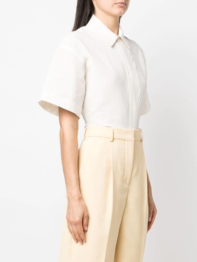 Shop Jacquemus Backless Shirt-style Bodysuit In Weiss