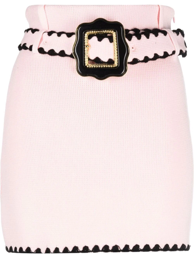Shop Cormio Belted Mini Skirt In Rosa