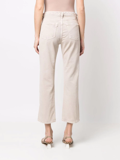 Shop 3x1 High Rise Straight Leg Cropped Jeans In Nude