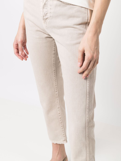 Shop 3x1 High Rise Straight Leg Cropped Jeans In Nude