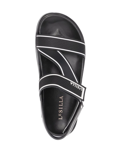 Shop Le Silla Cross-strap Platform Sandals In Schwarz