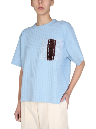 Shop Jil Sander Inlay Sweater In Baby Blue