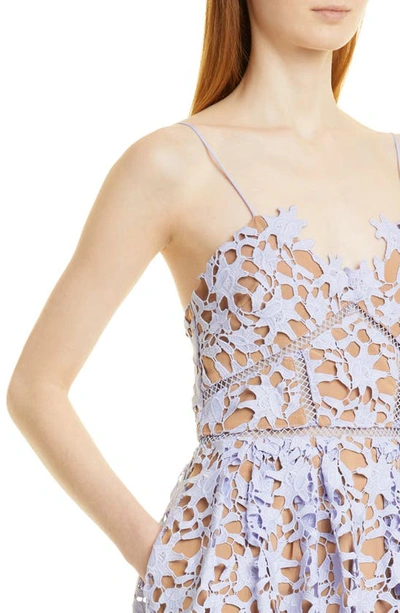 Shop Self-portrait Azaelea Sleeveless Lace Dress In Lilac