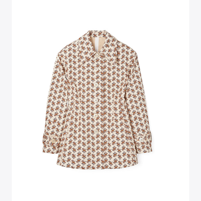 Shop Tory Burch Reversible Printed Jacket In Curly Ditsy / Bamboo