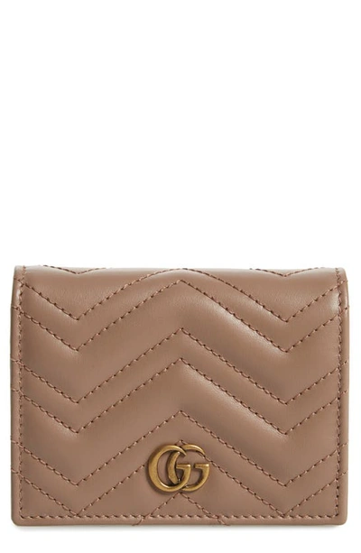 Shop Gucci Gg 2.0 Matelassé Leather Card Case In Porcelain Rose