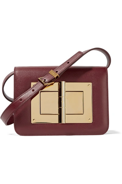 Tom Ford Woman Natalia Small Leather Shoulder Bag Burgundy