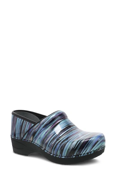 Dansko Pro Xp 2.0 Clog In Teal Striped Patent