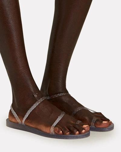 Shop Ancient Greek Sandals Eleftheria Glitter Sandals In Clear
