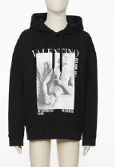 Shop Valentino Cotton Sweatshirt With Print In Black