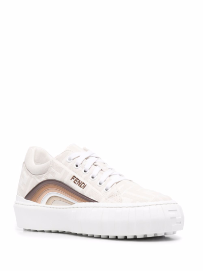 Shop Fendi Force Sneakers In White