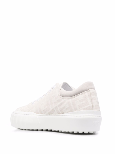 Shop Fendi Force Sneakers In White