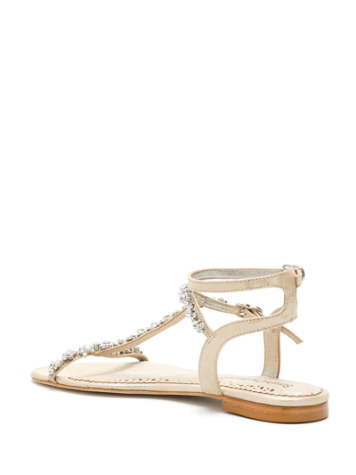 Sarah Chofakian Lumière Flat Sandals In Gold