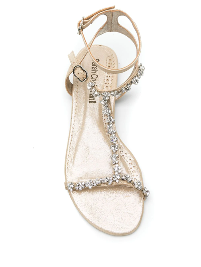 Sarah Chofakian Lumière Flat Sandals In Gold