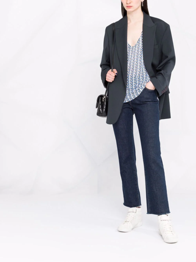Zadig & Voltaire Lee Brand Pattern Linen-blend Top In Blau