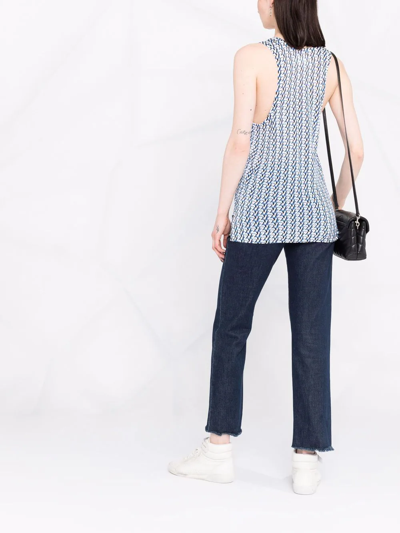 Zadig & Voltaire Lee Brand Pattern Linen-blend Top In Blau