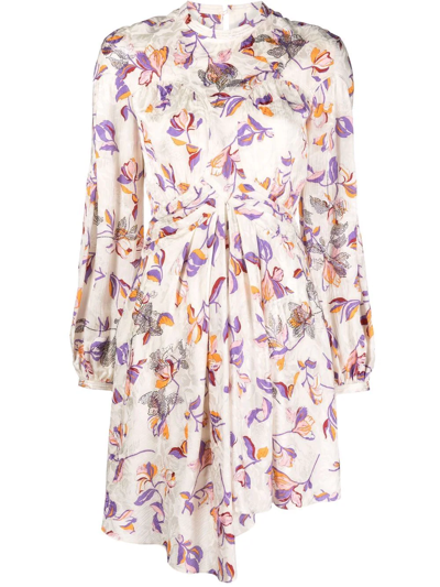 Shop Zadig & Voltaire Rivage Floral-print Dress In Nude