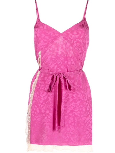 Zadig & Voltaire Reglisse Floral Silk Slipdress In Rosa