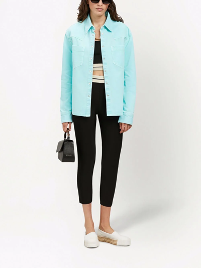 Palm Angels Button-front Shirt Jacket In Green