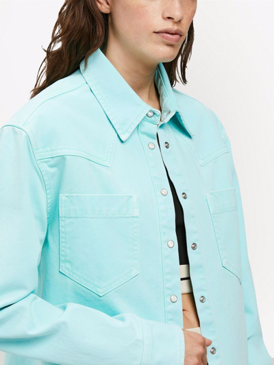 Palm Angels Button-front Shirt Jacket In Green