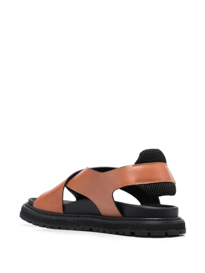 Shop Premiata Crossover-strap Sandals In Brown