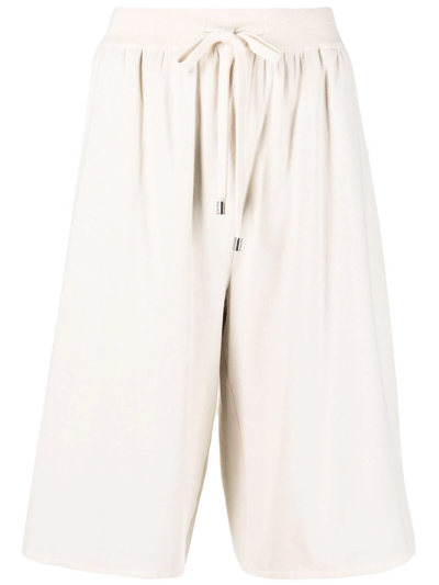Shop Malo Drawstring-waist Bermuda Shorts In Neutrals