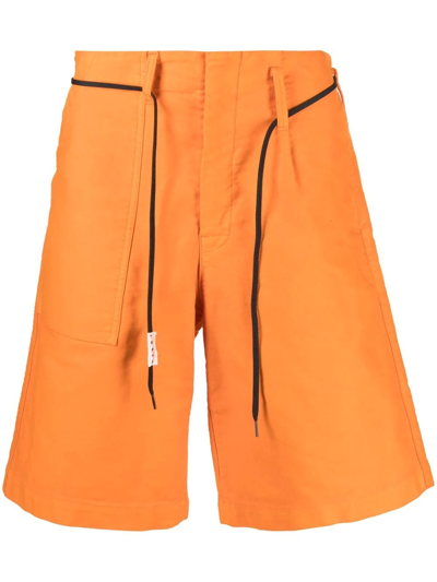 Shop Marni Knee-length Cotton Shorts In Orange