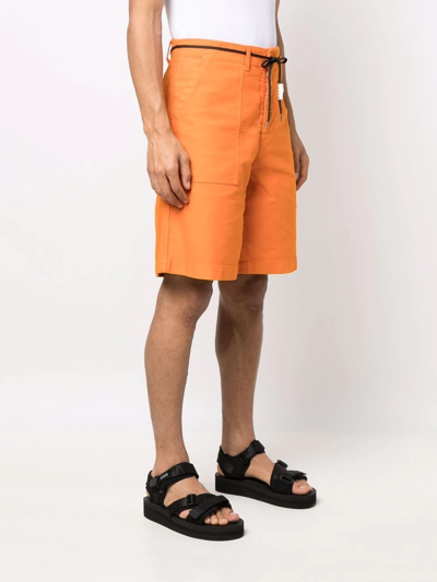 Marni Knee-length Cotton Shorts In Orange