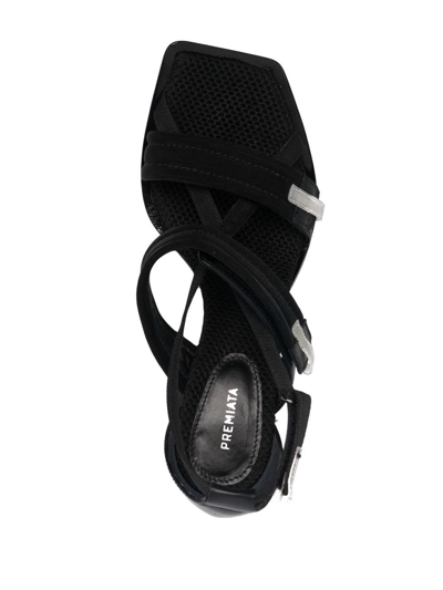 Shop Premiata Logo-patch Strappy Sandals In Black