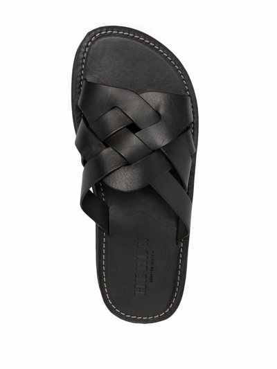 Shop Hereu Braided-strap Flat Sandals In Schwarz