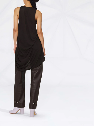 Shop Rick Owens Drkshdw V-neck Draped Top In Schwarz