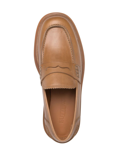 Shop Buttero Chunky-sole Loafers In Brown