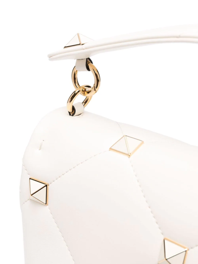 Shop Valentino Roman Stud Shoulder Bag In White