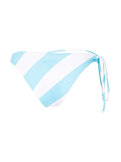 Shop Sian Swimwear Christina Striped Bikini Bottoms In Blau