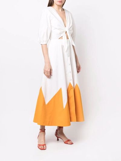 Shop La Doublej Peek-a-boo Midi Dress In Weiss