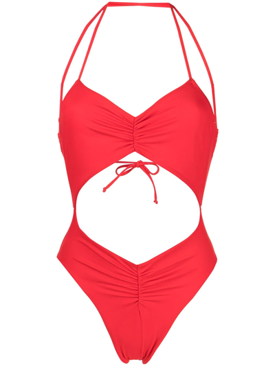 Shop Sian Swimwear Carlotta Cut-out Swimsuit In Rot