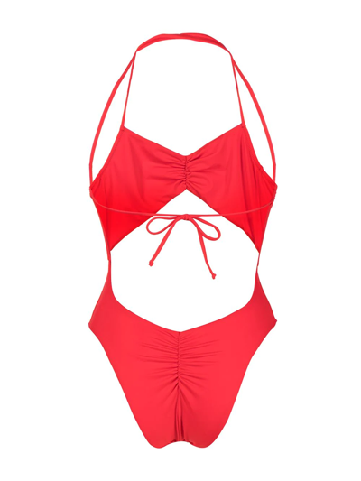 Shop Sian Swimwear Carlotta Cut-out Swimsuit In Rot