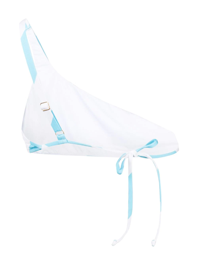 Sian Swimwear Christina One-shoulder Bikini Top In Blue