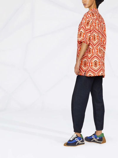Etro Women's Rocket Printed Cotton Shirt In Orange