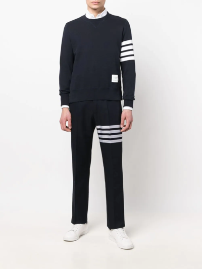 Thom Browne 4-bar Stripe Tailored Trousers In Blau