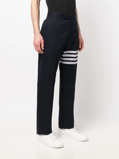 Thom Browne 4-bar Stripe Tailored Trousers In Blau